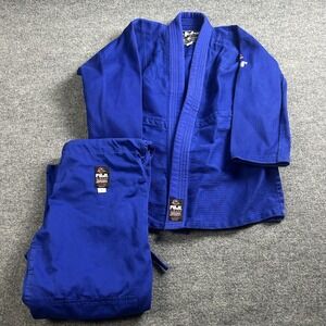 Fuji BJJ Judo Traditional Gi Kimono Set Mens Medium Blue Jacket Pants Uniform
